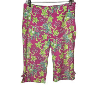 Lilly Pulitzer Capri Crop Pants Womens 8 Rock A Hula Monkey - Women| Color: Pink